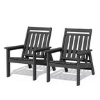 Hyleory HDPE Patio Adjustable Adirondack Chair, All Weather Outdoor Chair(2-Pack)
