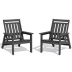 Hyleory HDPE Patio Adjustable Adirondack Chair, All Weather Outdoor Chair(2-Pack)