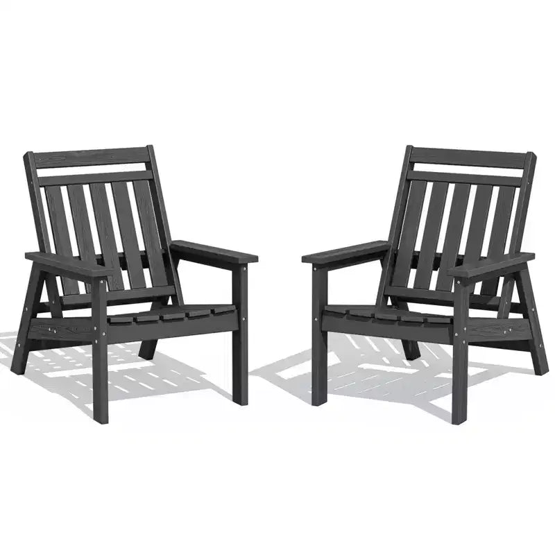 Hyleory HDPE Patio Adjustable Adirondack Chair, All Weather Outdoor Chair(2-Pack)