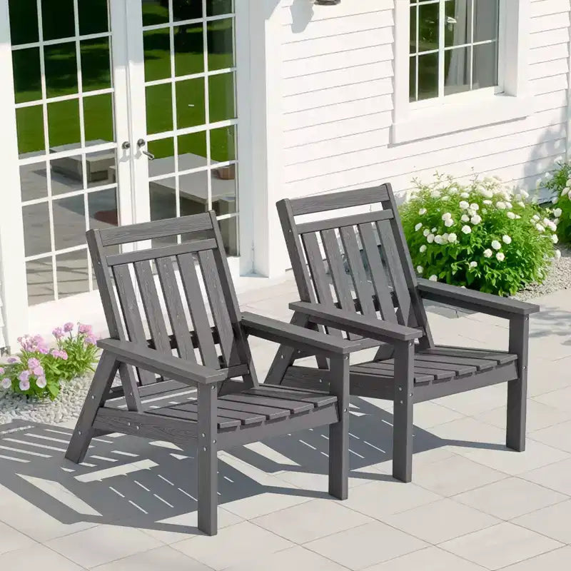 Hyleory HDPE Patio Adjustable Adirondack Chair, All Weather Outdoor Chair(2-Pack)