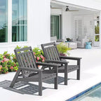 Hyleory HDPE Patio Adjustable Adirondack Chair, All Weather Outdoor Chair(2-Pack)