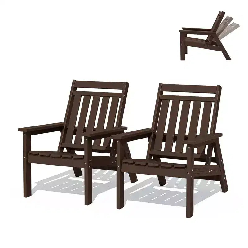 Hyleory HDPE Patio Adjustable Adirondack Chair, All Weather Outdoor Chair(2-Pack)