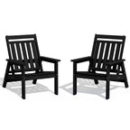 Hyleory HDPE Patio Adjustable Adirondack Chair, All Weather Outdoor Chair(2-Pack)