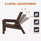 Hyleory HDPE Patio Adjustable Adirondack Chair, All Weather Outdoor Chair(2-Pack)