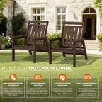 Hyleory HDPE Patio Adjustable Adirondack Chair, All Weather Outdoor Chair(2-Pack)