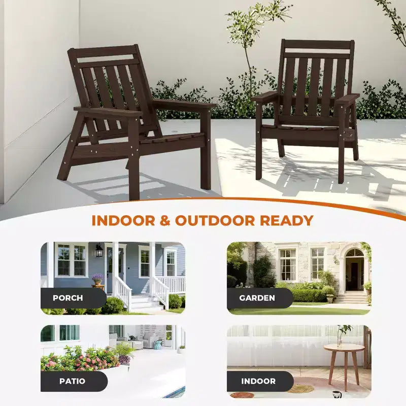 Hyleory HDPE Patio Adjustable Adirondack Chair, All Weather Outdoor Chair(2-Pack)