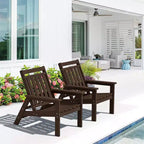 Hyleory HDPE Patio Adjustable Adirondack Chair, All Weather Outdoor Chair(2-Pack)