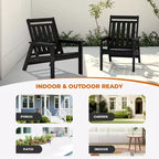 Hyleory HDPE Patio Adjustable Adirondack Chair, All Weather Outdoor Chair(2-Pack)