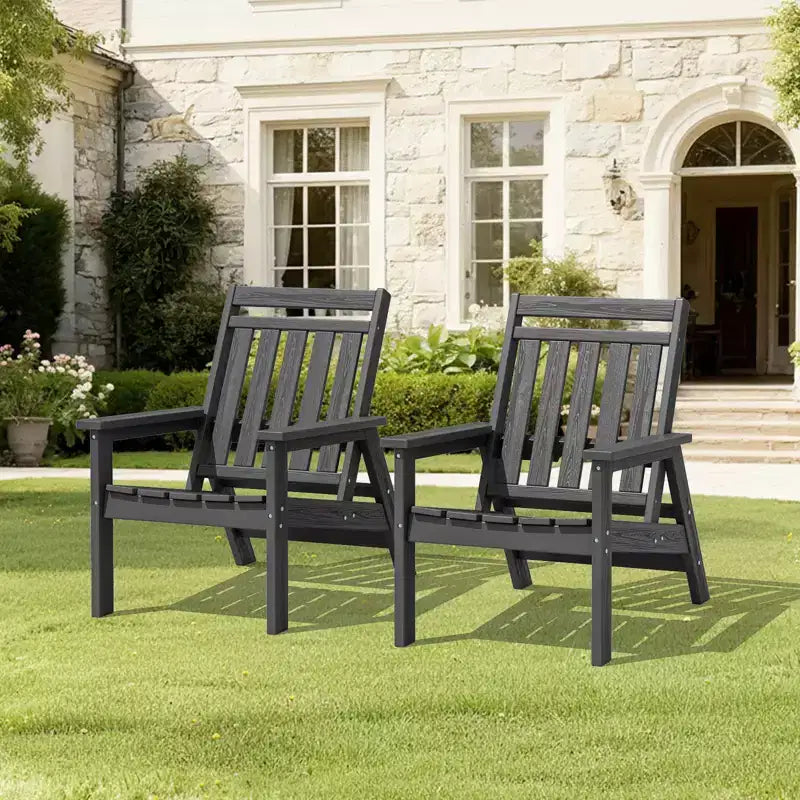 Hyleory Sedia Adirondack Regolabile da Giardino in HDPE, Sedia da Esterno per Tutte le Condizioni Atmosferiche (Confezione da 2)
