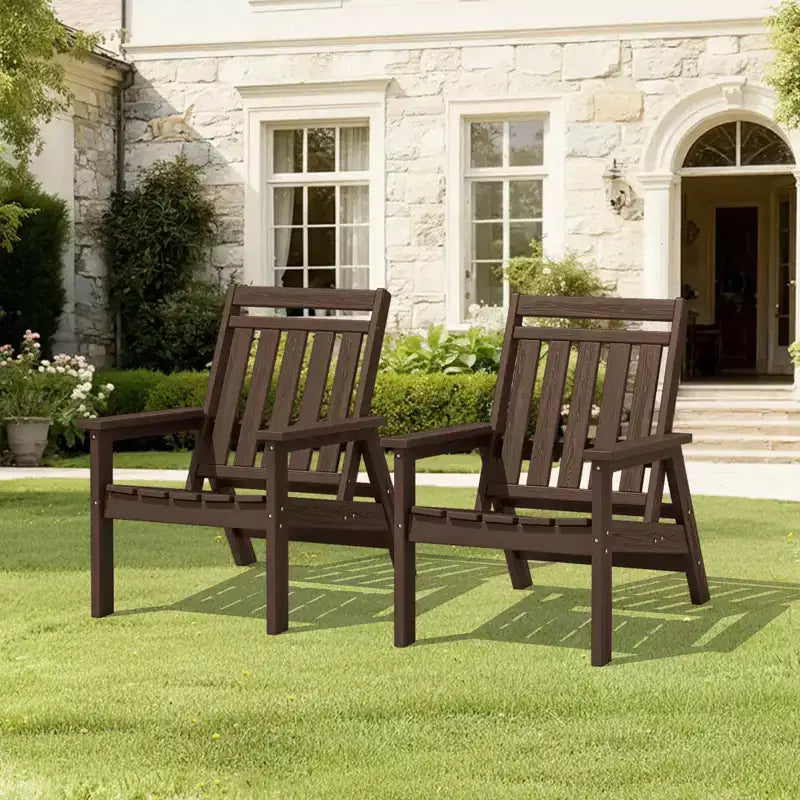 Hyleory Sedia Adirondack Regolabile da Giardino in HDPE, Sedia da Esterno per Tutte le Condizioni Atmosferiche (Confezione da 2)