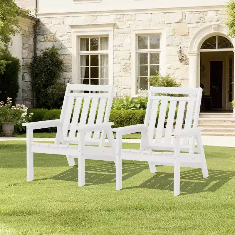 Hyleory Sedia Adirondack Regolabile da Giardino in HDPE, Sedia da Esterno per Tutte le Condizioni Atmosferiche (Confezione da 2)