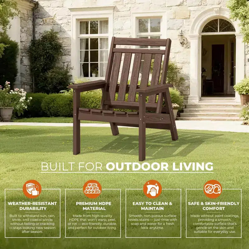 Hyleory HDPE Patio Adjustable Adirondack Chair, All Weather Outdoor Chair