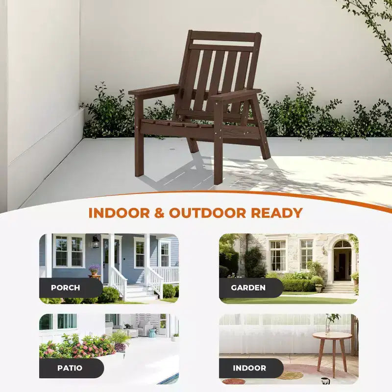 Hyleory HDPE Patio Adjustable Adirondack Chair, All Weather Outdoor Chair