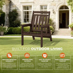 Hyleory HDPE Patio Adjustable Adirondack Chair, All Weather Outdoor Chair