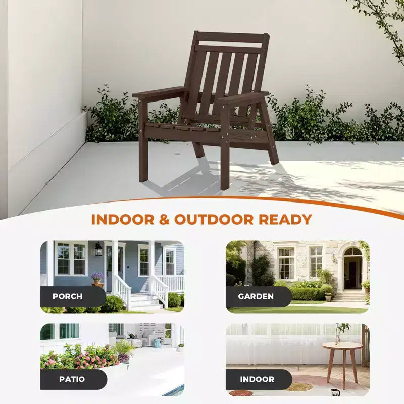 Hyleory HDPE Patio Adjustable Adirondack Chair, All Weather Outdoor Chair