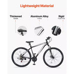 Mountain bike da 29 pollici con sospensione anteriore, telaio in alluminio a 21 velocità con doppi freni a disco