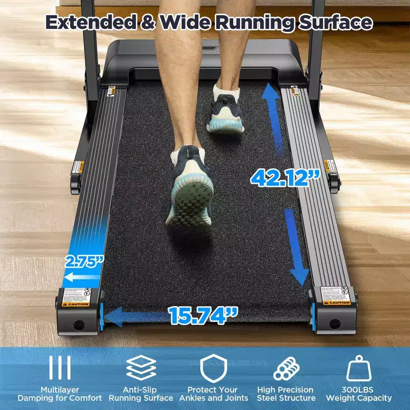 Tapis Roulant in Offerta, Tapis Roulant in Liquidazione, Tapis Roulant Pieghevole per Casa 12 KM/H con 71 Programmi 3 Inclinazioni, Attrezzo per Allenamento, Altoparlanti Musicali