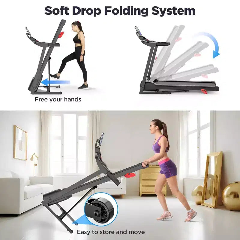 Tapis Roulant in Offerta, Tapis Roulant in Liquidazione, Tapis Roulant Pieghevole per Casa 12 KM/H con 71 Programmi 3 Inclinazioni, Attrezzo per Allenamento, Altoparlanti Musicali