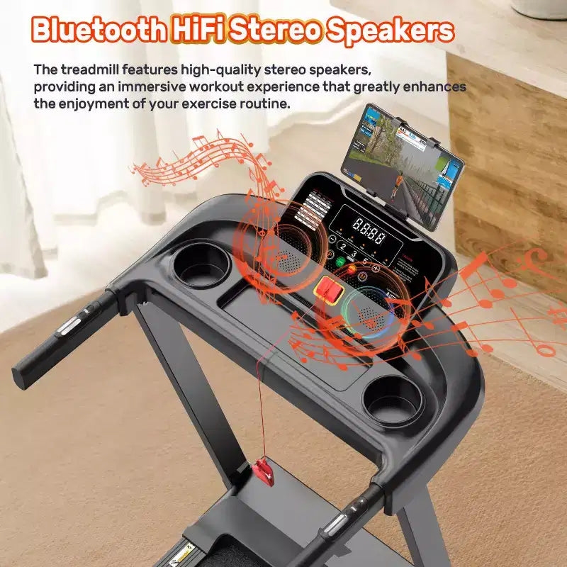Tapis roulant da 3,5 HP per casa, tapis roulant pieghevole con capacità di 136 kg con oltre 64+7 allenamenti, APP con corsi gratuiti, doppi altoparlanti HiFi, tapis roulant per camminare e correre