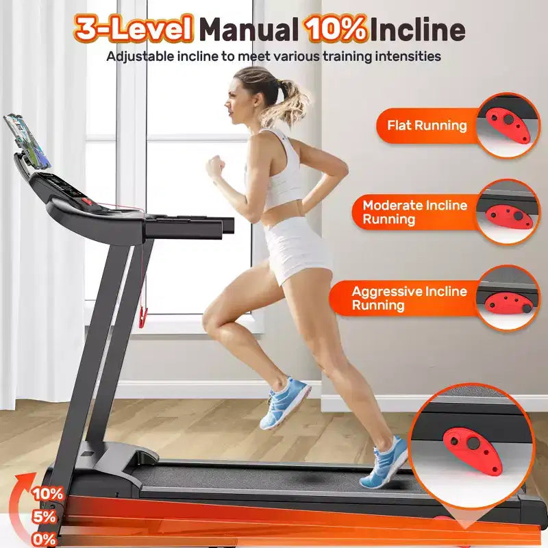 Tapis roulant da 3,5 HP per casa, tapis roulant pieghevole con capacità di 136 kg con oltre 64+7 allenamenti, APP con corsi gratuiti, doppi altoparlanti HiFi, tapis roulant per camminare e correre