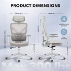Sedia da ufficio ergonomica con schienale alto, sedia da gaming in mesh traspirante con supporto lombare regolabile e braccioli 3D