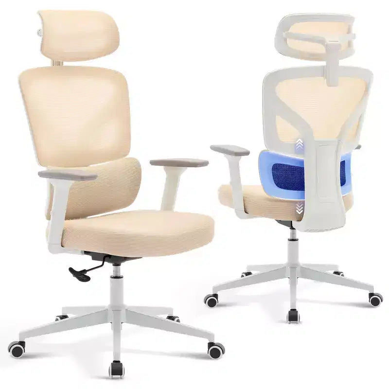 Sedia da ufficio ergonomica con schienale alto, sedia da gaming in mesh traspirante con supporto lombare regolabile e braccioli 3D