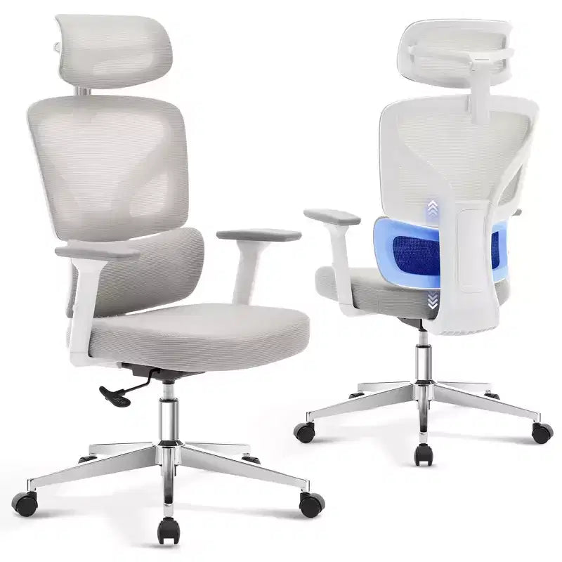 Sedia da ufficio ergonomica con schienale alto, sedia da gaming in mesh traspirante con supporto lombare regolabile e braccioli 3D