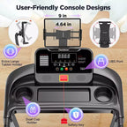Treadmill for Home,Portable Folding Exercise Treadmill w/ Adjustable Incline,APP Control,64 Programs, 300 lb Capacity, 7.5MPH,Running Walking Jogging