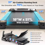 Tapis roulant pieghevole da 5.0HP per casa con 20 livelli di inclinazione automatica, APP intelligente, 300 libbre, altoparlanti Bluetooth HiFi, 64 programmi, velocità 12MPH, macchina da corsa pieghevole
