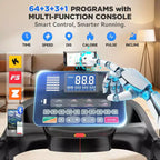 Tapis roulant pieghevole da 5.0HP per casa con 20 livelli di inclinazione automatica, APP intelligente, 300 libbre, altoparlanti Bluetooth HiFi, 64 programmi, velocità 12MPH, macchina da corsa pieghevole