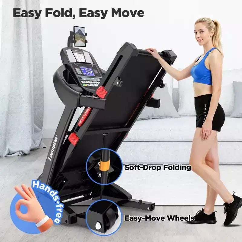 Tapis roulant pieghevole da 5.0HP per casa con 20 livelli di inclinazione automatica, APP intelligente, 300 libbre, altoparlanti Bluetooth HiFi, 64 programmi, velocità 12MPH, macchina da corsa pieghevole