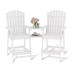 Sgabelli alti Adirondack da esterno con vassoio di collegamento, sedie Adirondack alte da patio per ponte, cortile, balcone, sedie Adirondack da esterno altezza bar