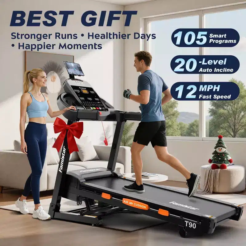 Tapis Roulant Pieghevole Intelligente con Monitoraggio dei Passi, Inclinazione Automatica a 20 Livelli, Velocità 0.6-12 MPH, Doppio Motore Silenzioso, Display LED per Uso Domestico