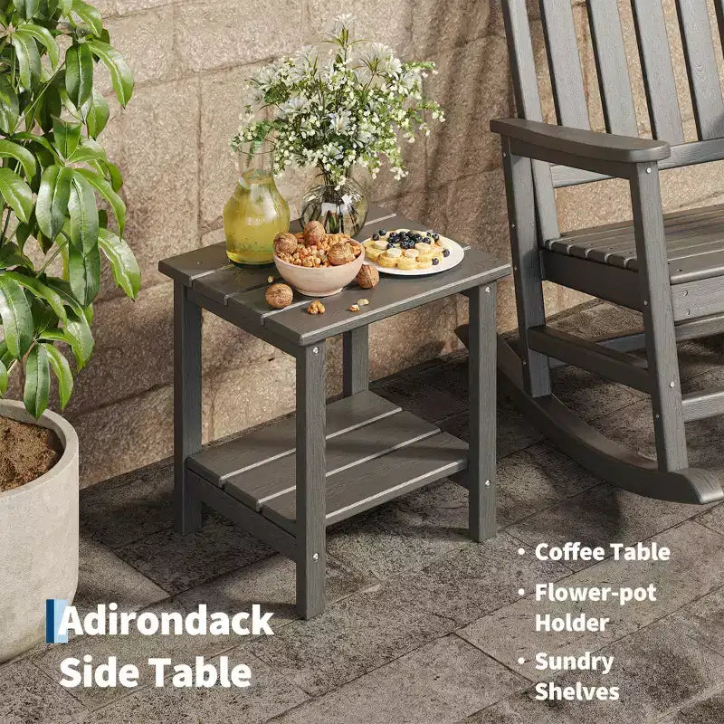 HDPE Rocking Chairs, All-Weather High Back Outdoor Rockers, Poly Lumber Patio Furniture for Porch & Garden, White