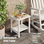 HDPE Rocking Chairs, All-Weather High Back Outdoor Rockers, Poly Lumber Patio Furniture for Porch & Garden, White