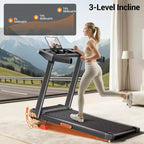 Tapis Roulant Manuale Inclinabile al 15% con Manubrio, Tapis Roulant Pieghevole con Display a 3 Schermi, Motore Silenzioso da 3.0HP, 1.0-11.3 KM/H, Tapis Roulant da Casa