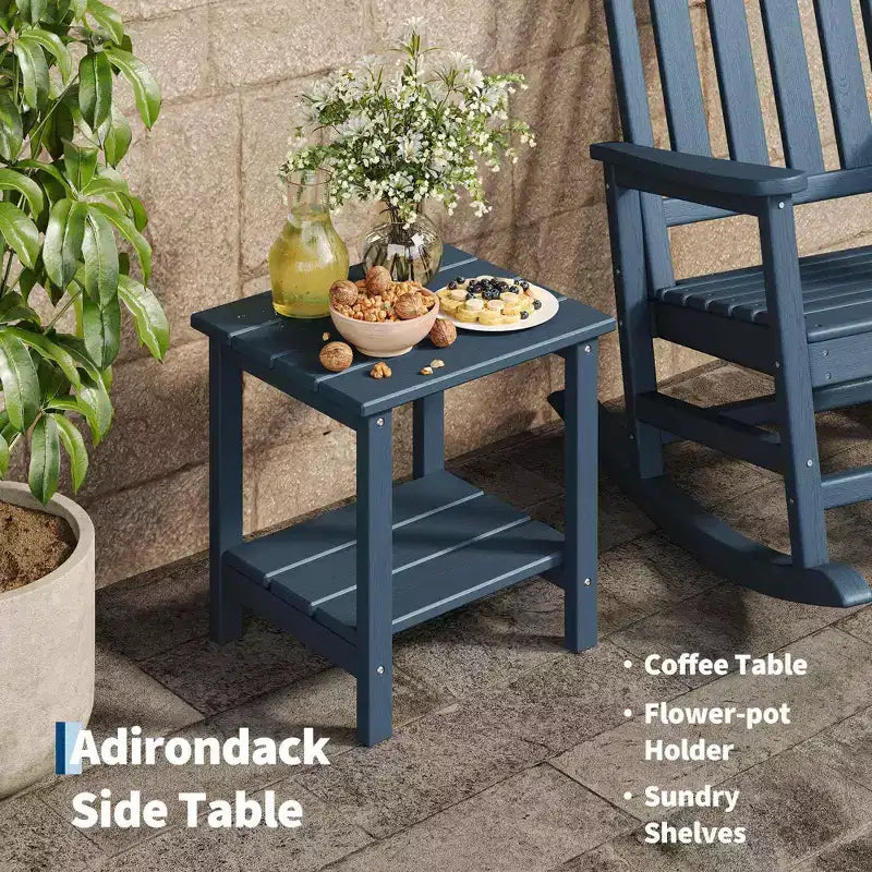 Sedia a Dondolo da Esterno, Dondolo Alto per Tutte le Condizioni Atmosferiche in HDPE e Arredamento in Poly Legno per Patio e Portico, Grigio