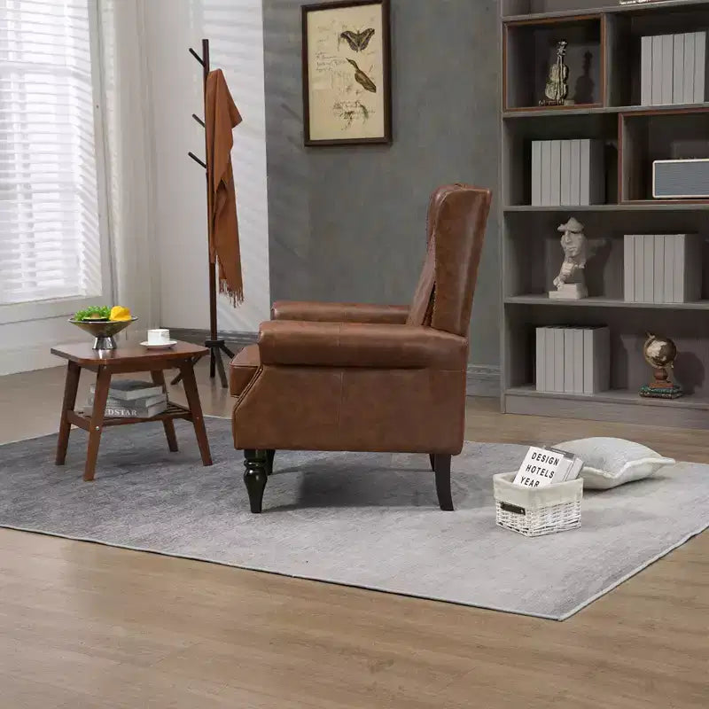 Poltrona lounge, poltrona con struttura in legno e cuscino rimovibile, poltrona moderna per soggiorno e camera da letto