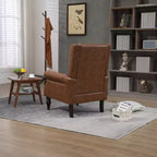 Poltrona lounge, poltrona con struttura in legno e cuscino rimovibile, poltrona moderna per soggiorno e camera da letto