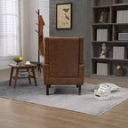 Poltrona lounge, poltrona con struttura in legno e cuscino rimovibile, poltrona moderna per soggiorno e camera da letto