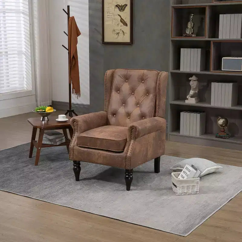 Poltrona lounge, poltrona con struttura in legno e cuscino rimovibile, poltrona moderna per soggiorno e camera da letto