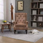Poltrona lounge, poltrona con struttura in legno e cuscino rimovibile, poltrona moderna per soggiorno e camera da letto
