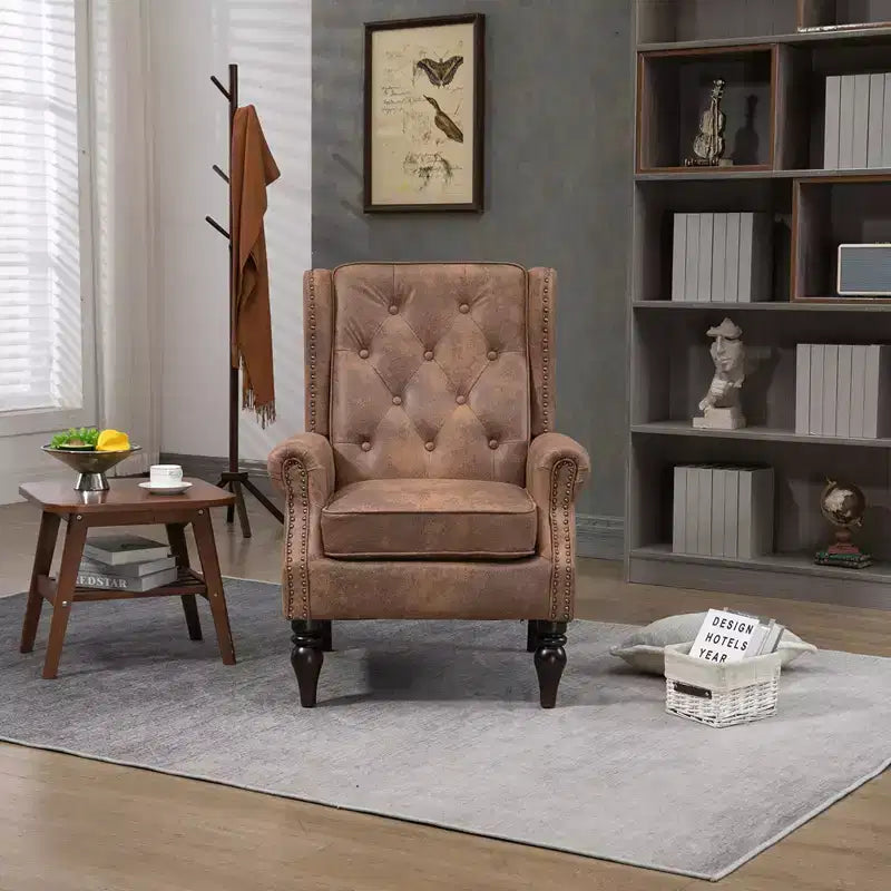 Poltrona lounge, poltrona con struttura in legno e cuscino rimovibile, poltrona moderna per soggiorno e camera da letto