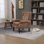 Poltrona lounge, poltrona con struttura in legno e cuscino rimovibile, poltrona moderna per soggiorno e camera da letto