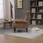 Poltrona lounge, poltrona con struttura in legno e cuscino rimovibile, poltrona moderna per soggiorno e camera da letto