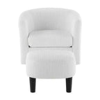 Swivel Accent Chair, Modern Swivel Chair with Ottoman, Comfortable Living Room Chairs Upholstered Armchairs 360 Degree Swivel Barrel Round
