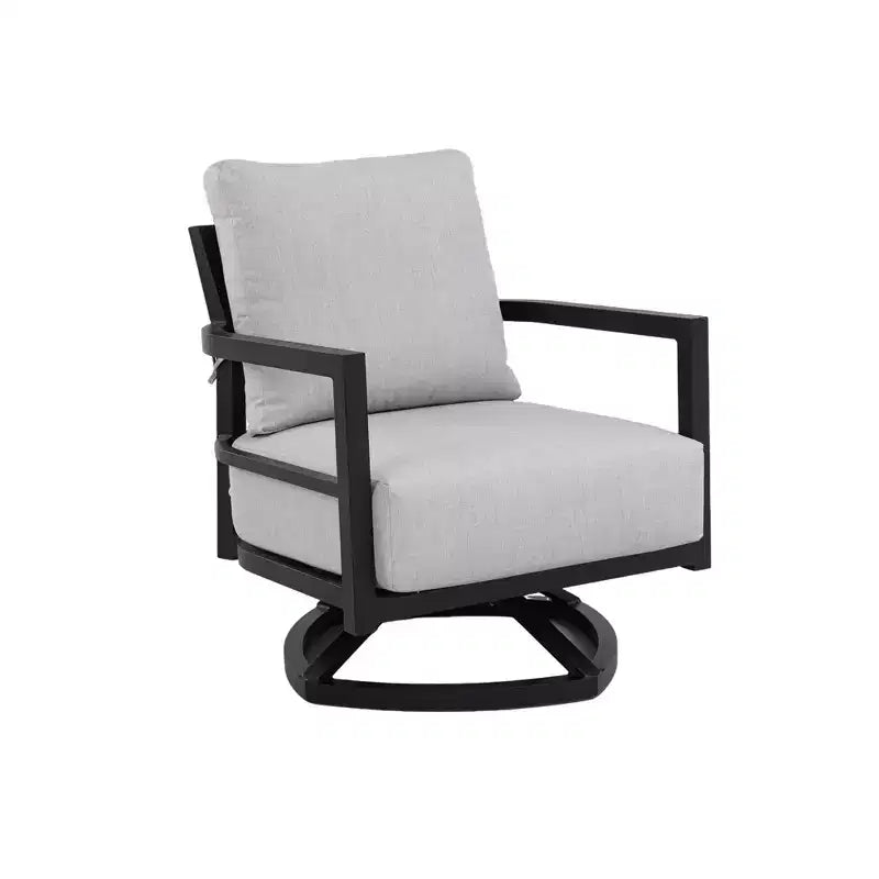 Christopher Knight Home Rebecca Modern Outdoor Aluminum Swivel Chair with Thick Sunbrella Cushions