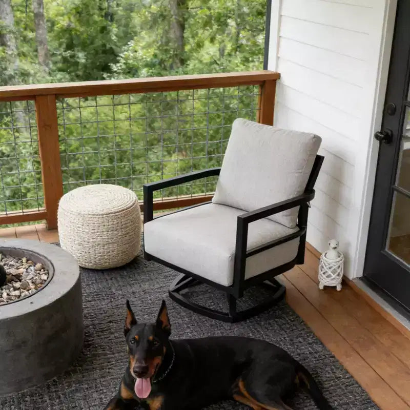 Christopher Knight Home Rebecca Modern Outdoor Aluminum Swivel Chair with Thick Sunbrella Cushions