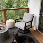 Christopher Knight Home Rebecca Modern Outdoor Aluminum Swivel Chair with Thick Sunbrella Cushions