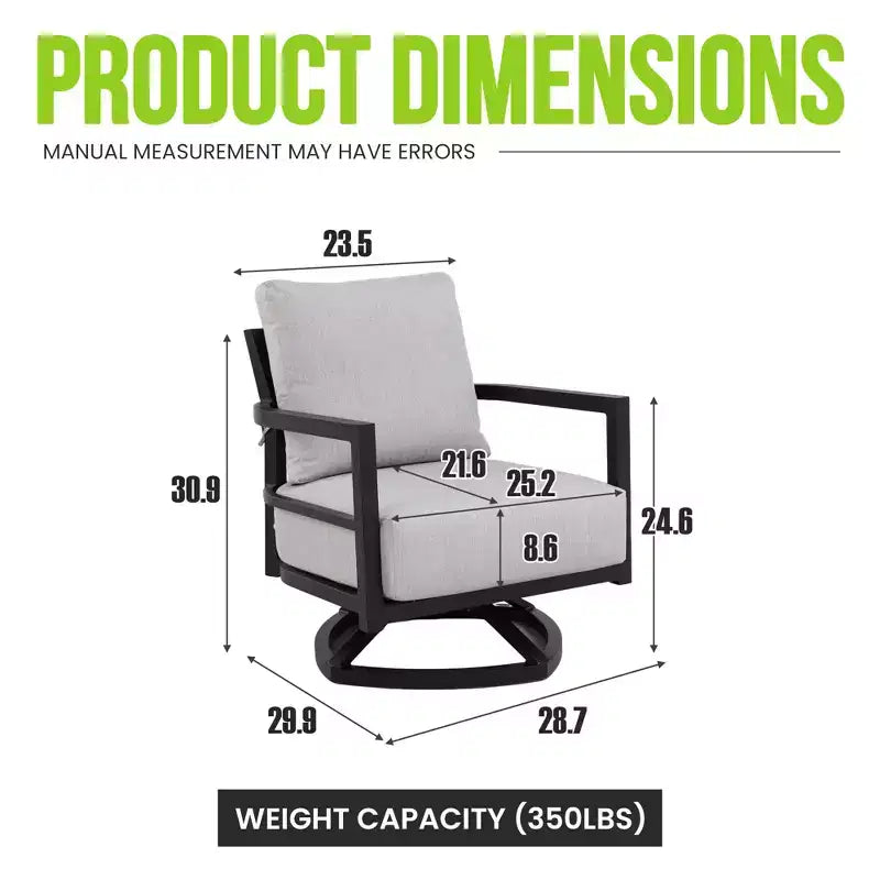 Christopher Knight Home Rebecca Modern Outdoor Aluminum Swivel Chair with Thick Sunbrella Cushions